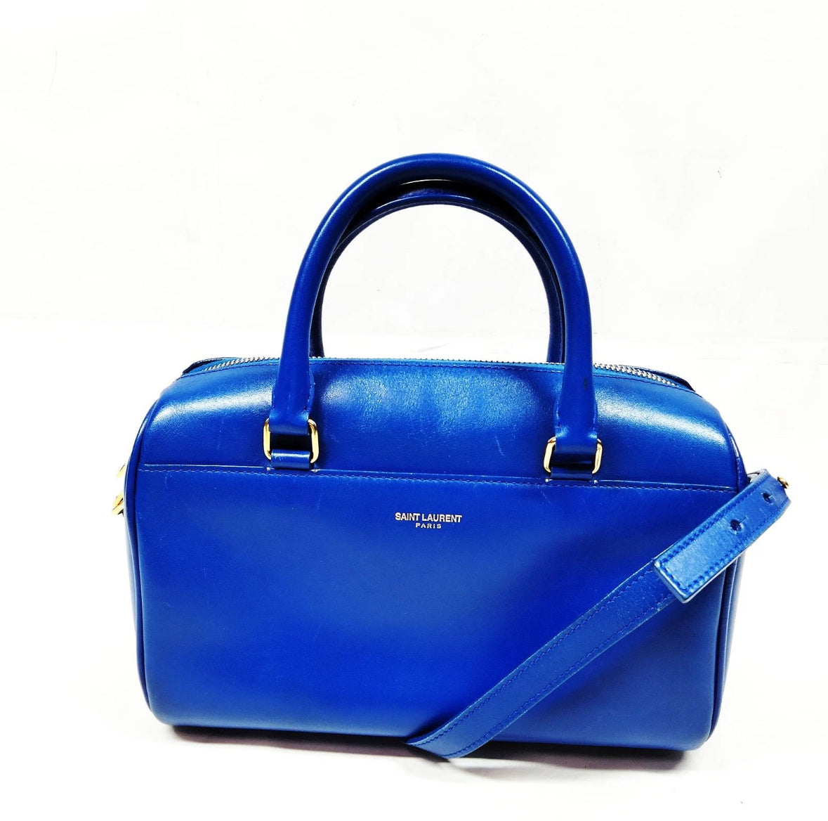 Saint Laurent Calfskin Classic Baby Duffle Blue