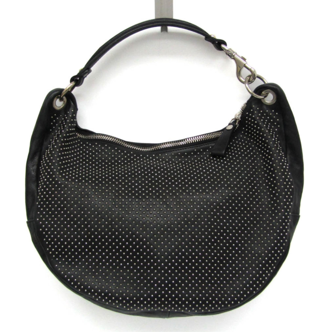 Jimmy Choo Black Leather Shoulder Bag with Studded Detailing – Pre-Loved