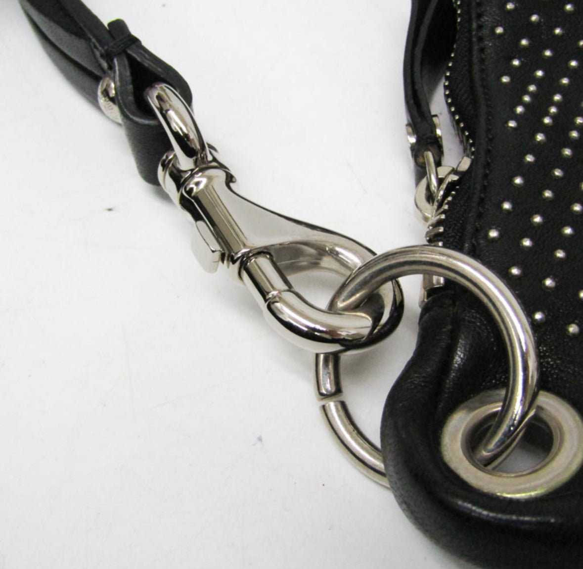 Jimmy Choo Black Leather Shoulder Bag with Studded Detailing – Pre-Loved