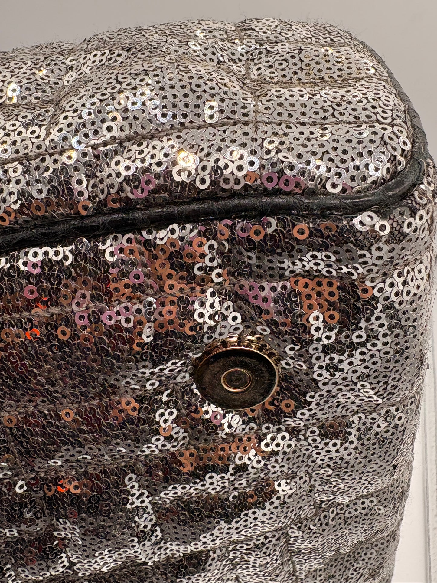 Dolce & Gabbana Miss Charles Shoulder Bag – Silver Sequined Leather