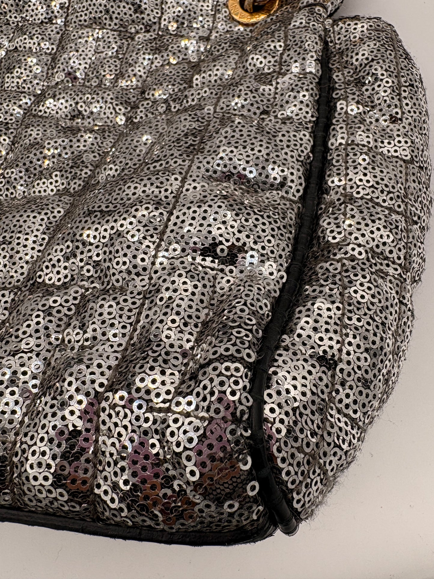 Dolce & Gabbana Miss Charles Shoulder Bag – Silver Sequined Leather