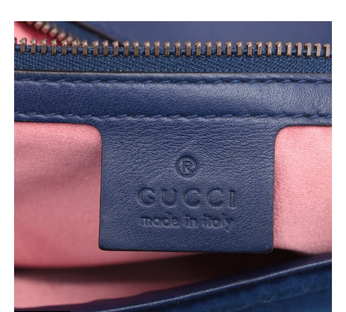 GUCCI GG MARMONT SMALL BLUE VELVET BAG