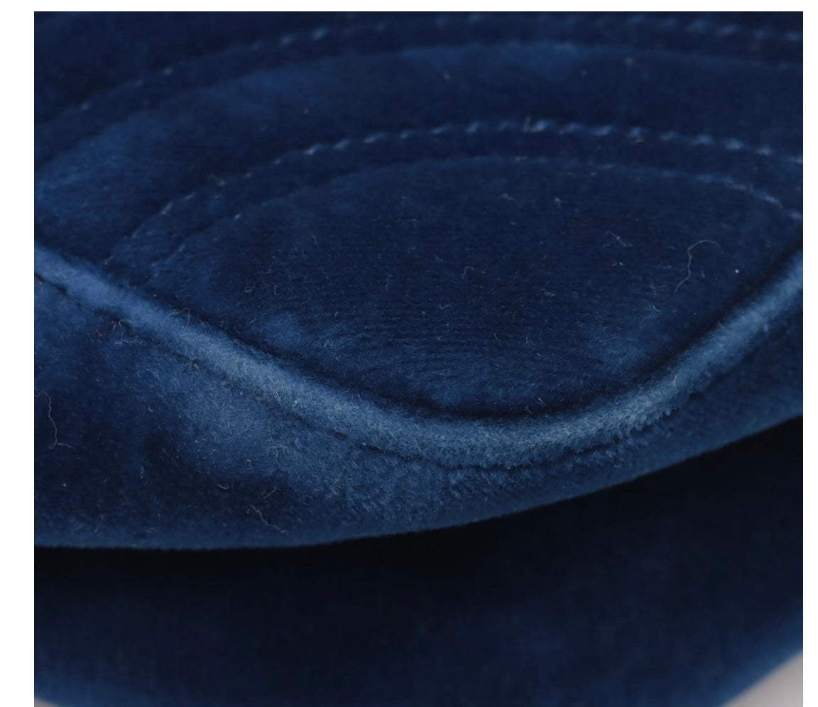 GUCCI GG MARMONT SMALL BLUE VELVET BAG