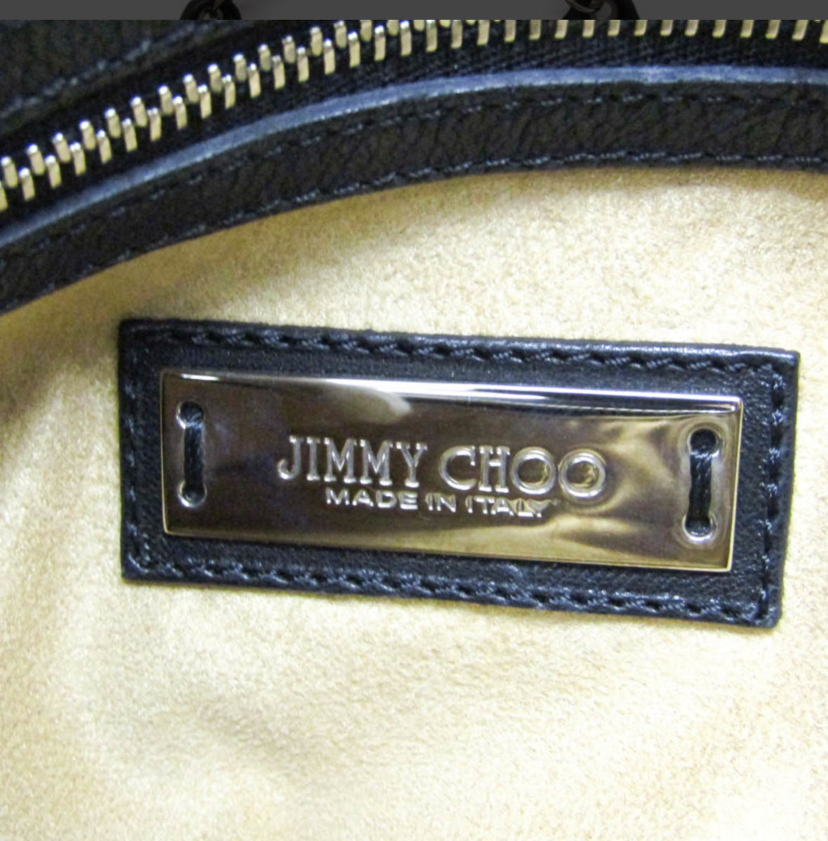 Jimmy Choo Black Leather Shoulder Bag with Studded Detailing – Pre-Loved