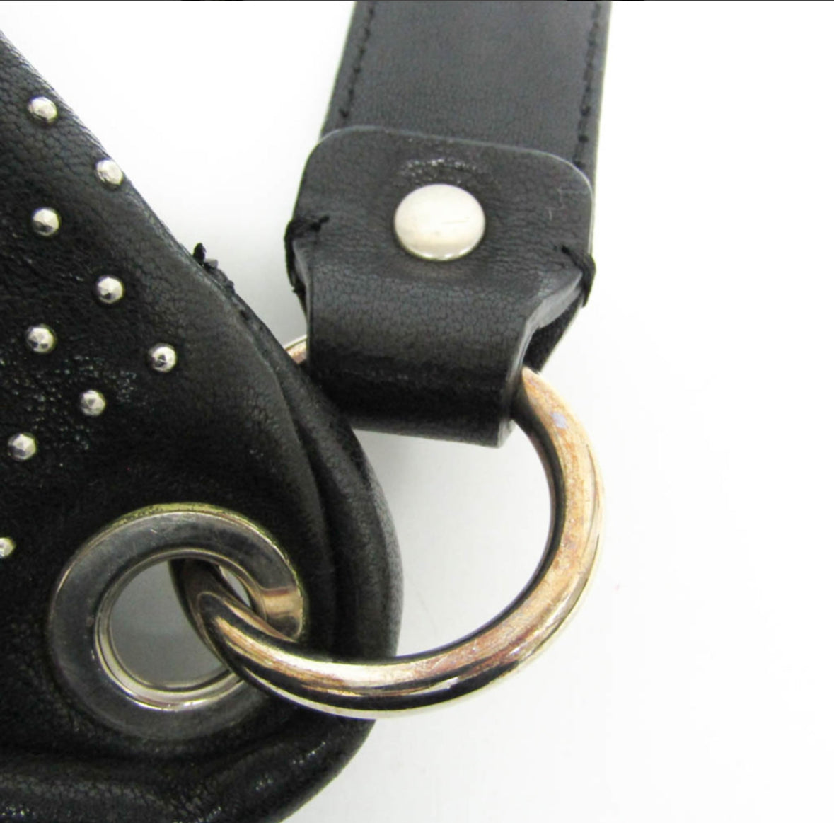 Jimmy Choo Black Leather Shoulder Bag with Studded Detailing – Pre-Loved