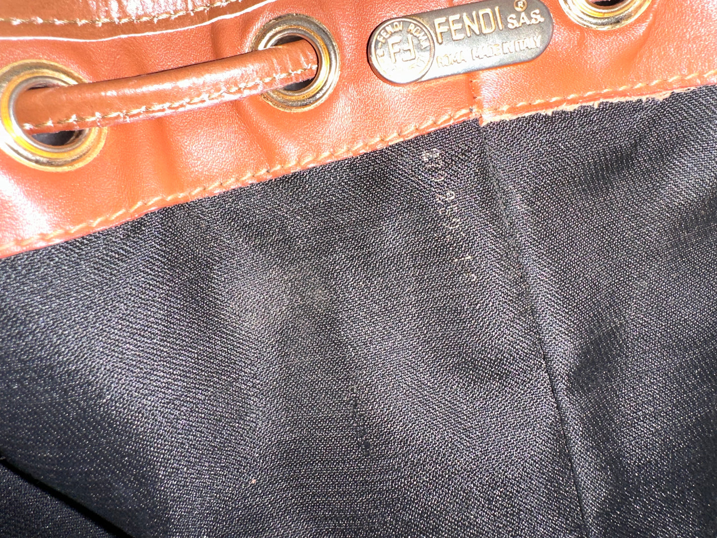 Fendi Pequin Vintage Bucket Bag with Pochette