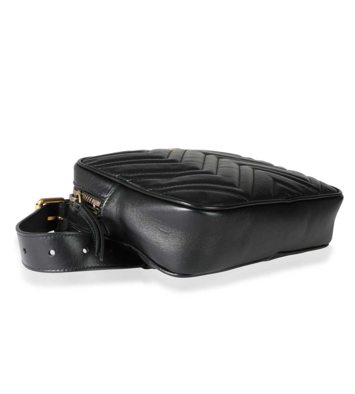 Calfskin Matelasse Unisex GG Marmont Belt Bag 80 32 Black