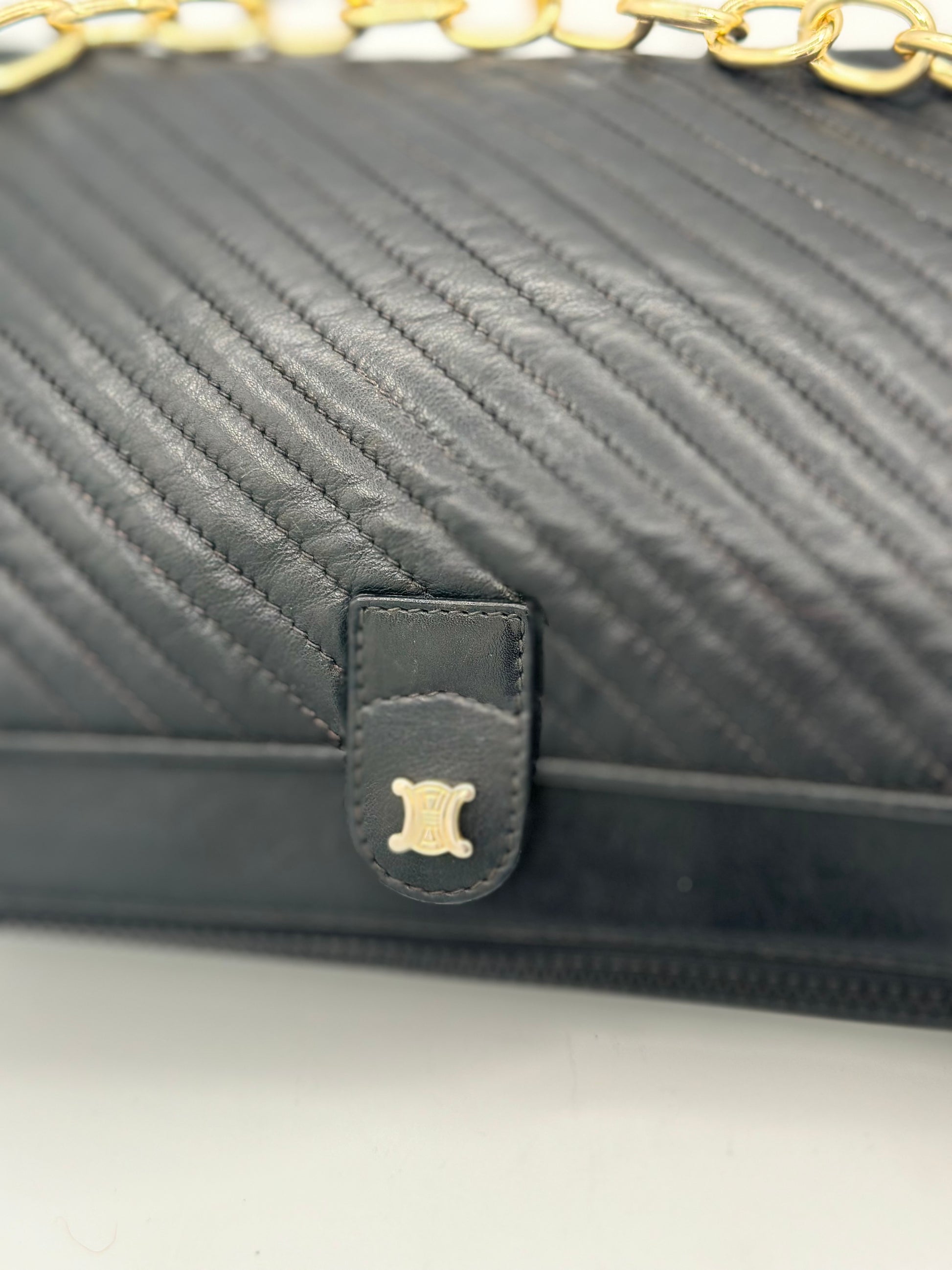 CELINE Blason Logo Leather Clutch bag on Boutique Chain