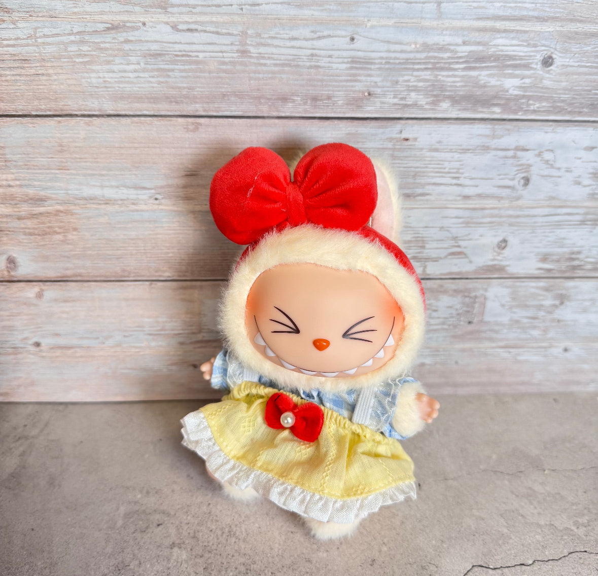 Whimsical Red Bow Outfit for Labubu Dolls – Doll Not Included