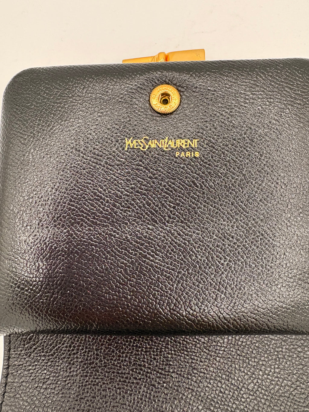 YSL Black Vintage kiss lock wallet