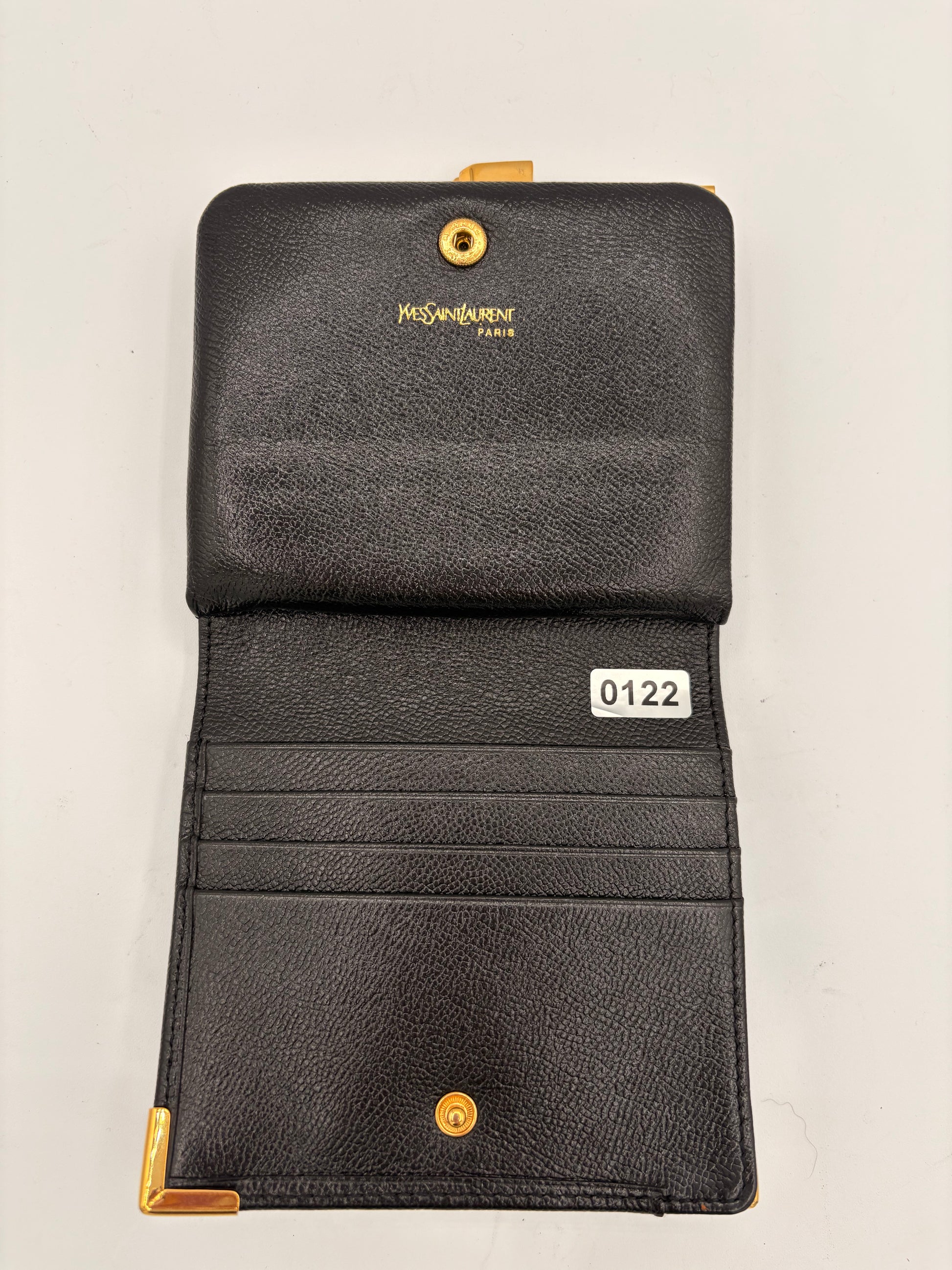 YSL Black Vintage kiss lock wallet