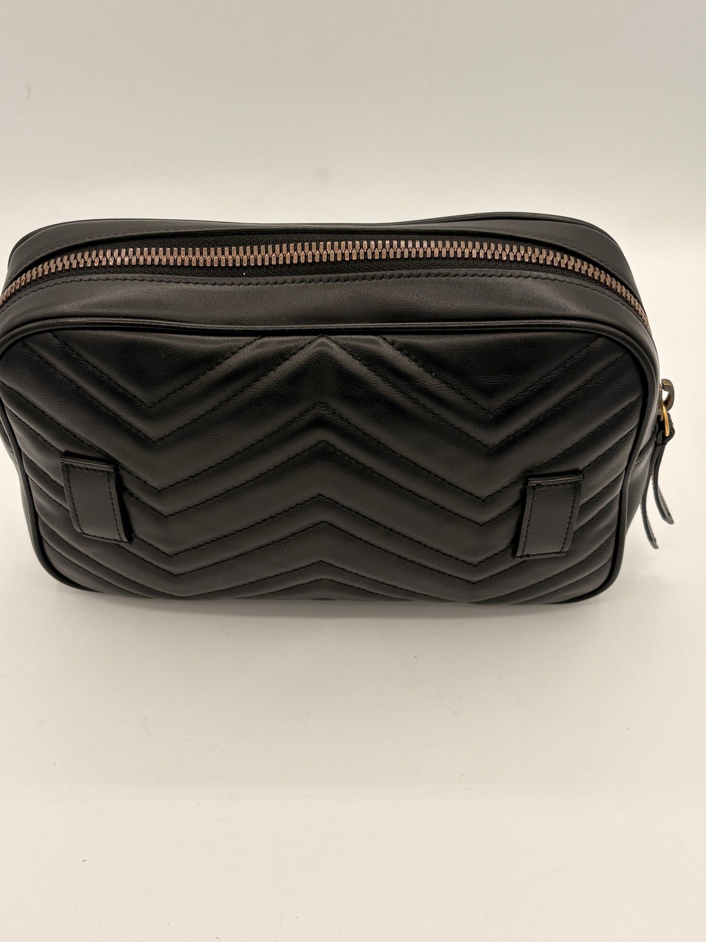 Calfskin Matelasse Unisex GG Marmont Belt Bag 80 32 Black