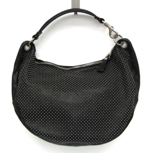 Jimmy Choo Black Leather Shoulder Bag with Studded Detailing – Pre-Loved