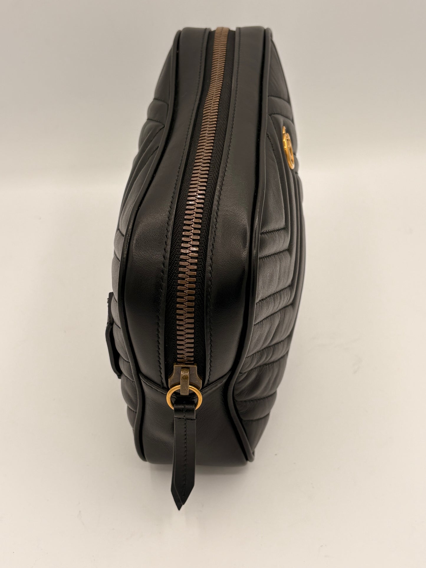 Calfskin Matelasse Unisex GG Marmont Belt Bag 80 32 Black