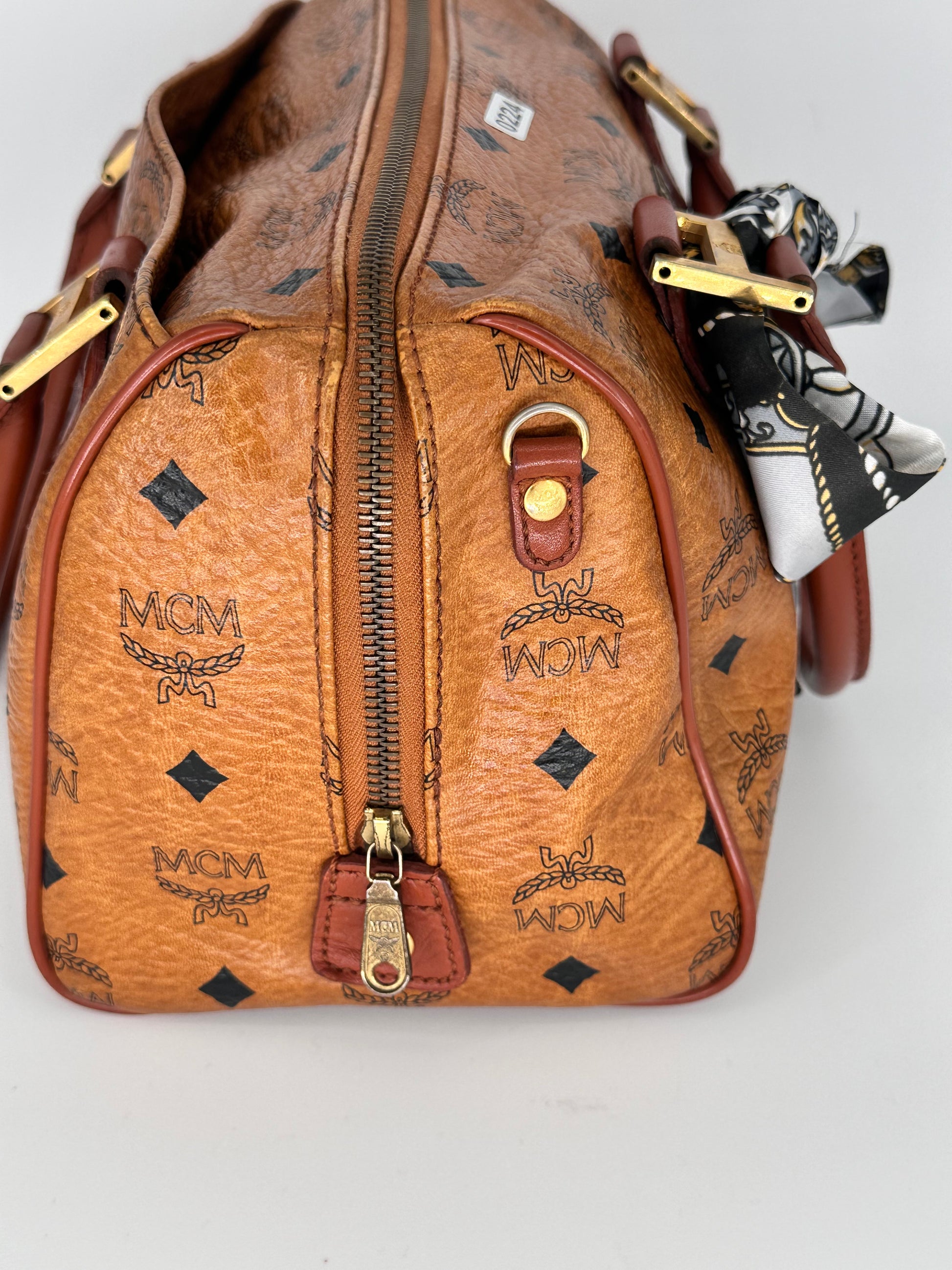 MCM Cognac Boston Handbag – Visetos Collection