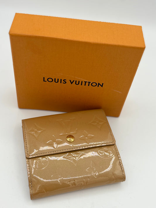 Louis Vuitton Yellow Vernis Compact Snap Wallet