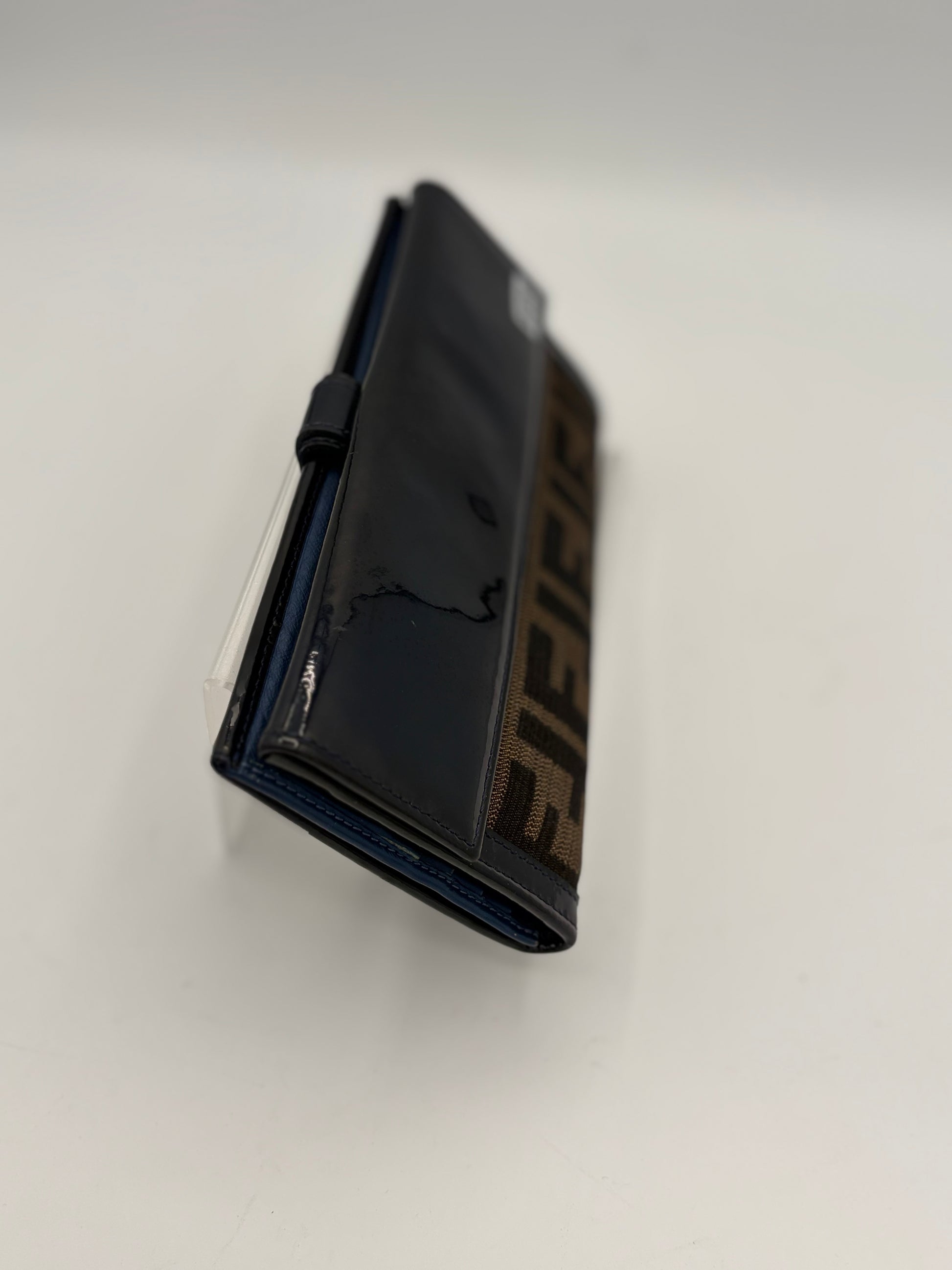 Fendi Zucca Long canvas and leather wallet