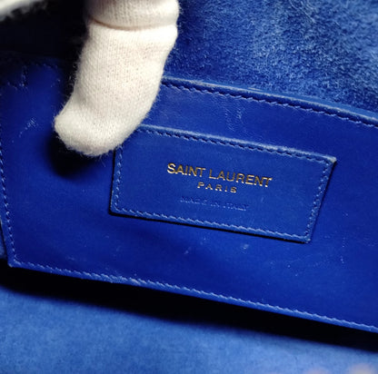 Saint Laurent Calfskin Classic Baby Duffle Blue