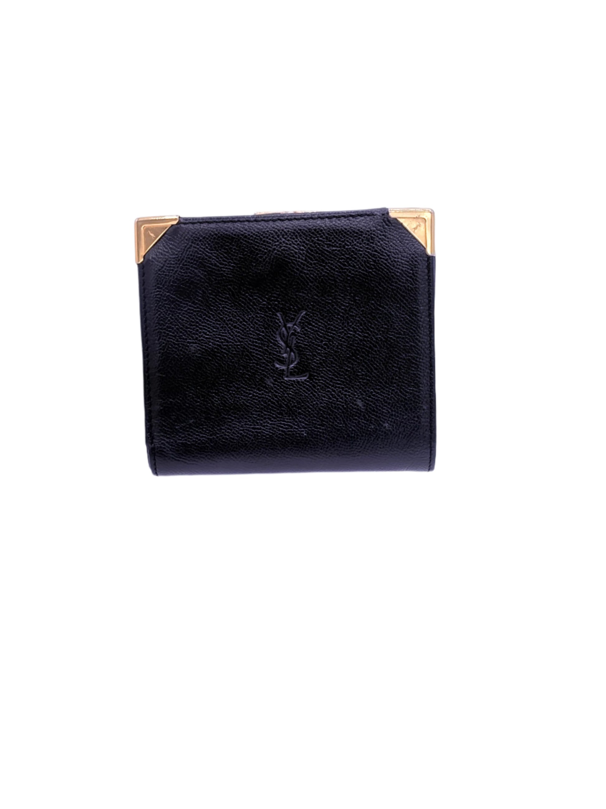 YSL Black Vintage kiss lock wallet