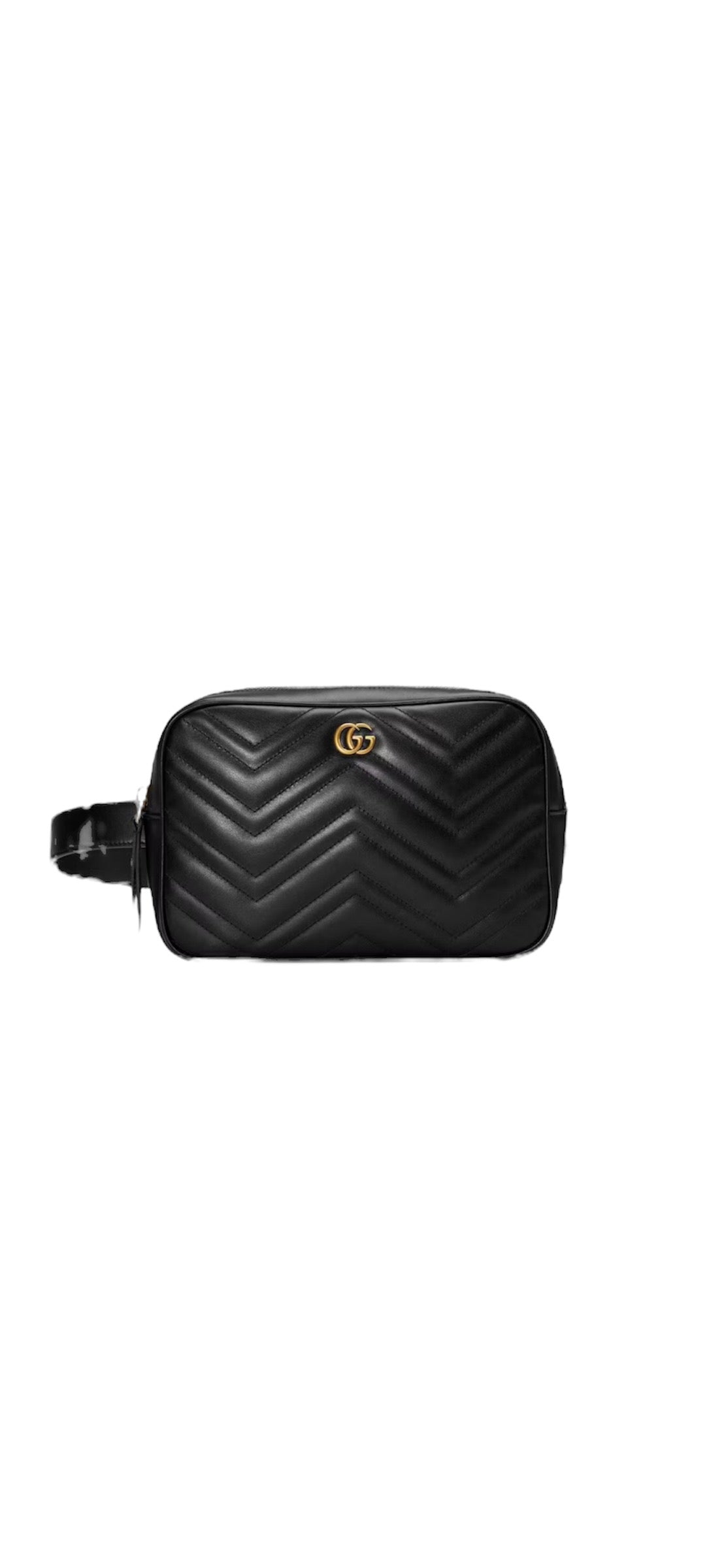 Calfskin Matelasse Unisex GG Marmont Belt Bag 80 32 Black