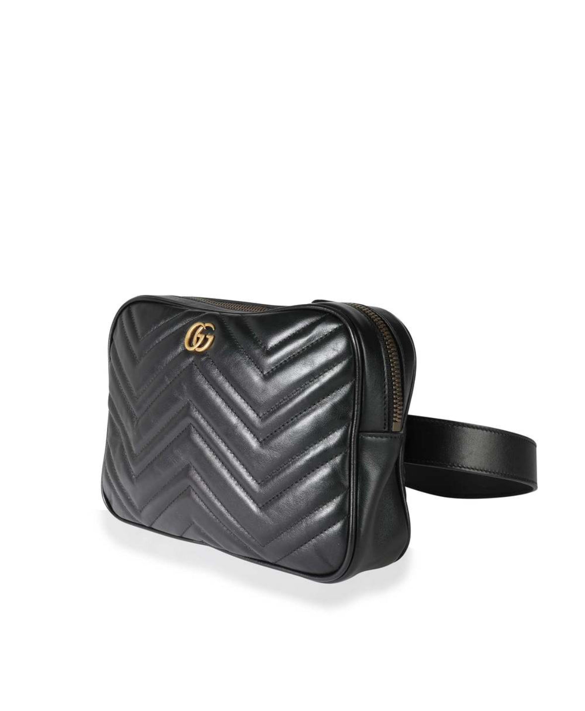 Calfskin Matelasse Unisex GG Marmont Belt Bag 80 32 Black