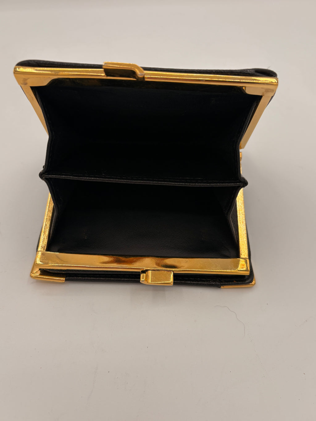 YSL Black Vintage kiss lock wallet
