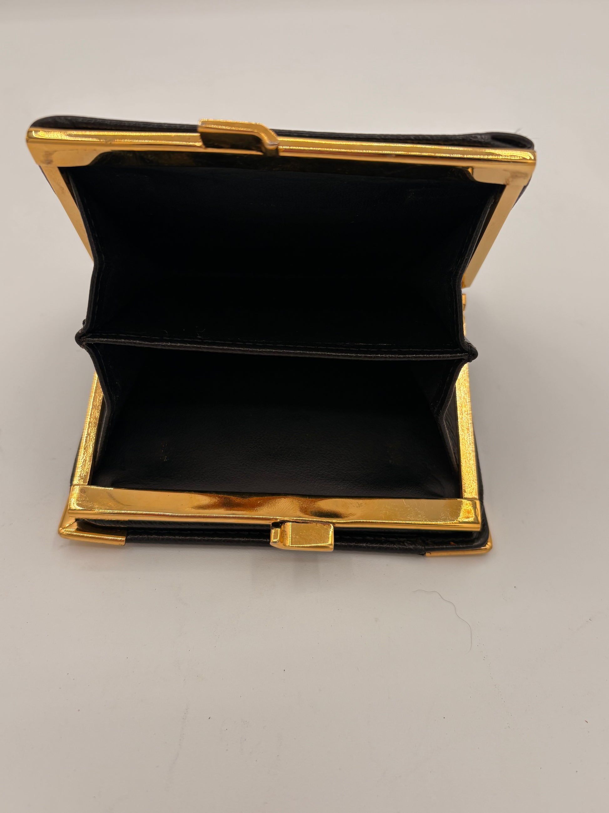 YSL Black Vintage kiss lock wallet
