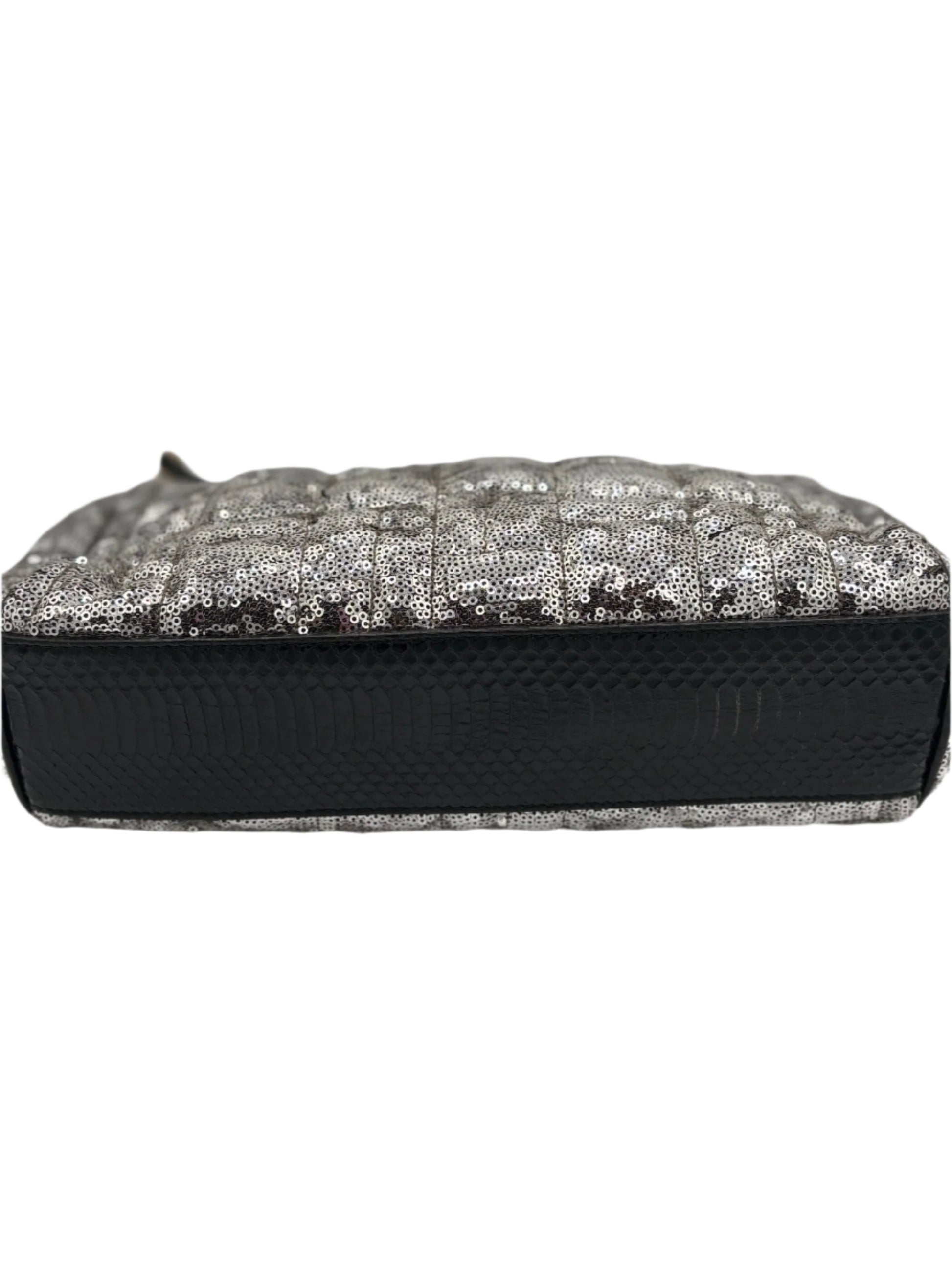 Dolce & Gabbana Miss Charles Shoulder Bag – Silver Sequined Leather