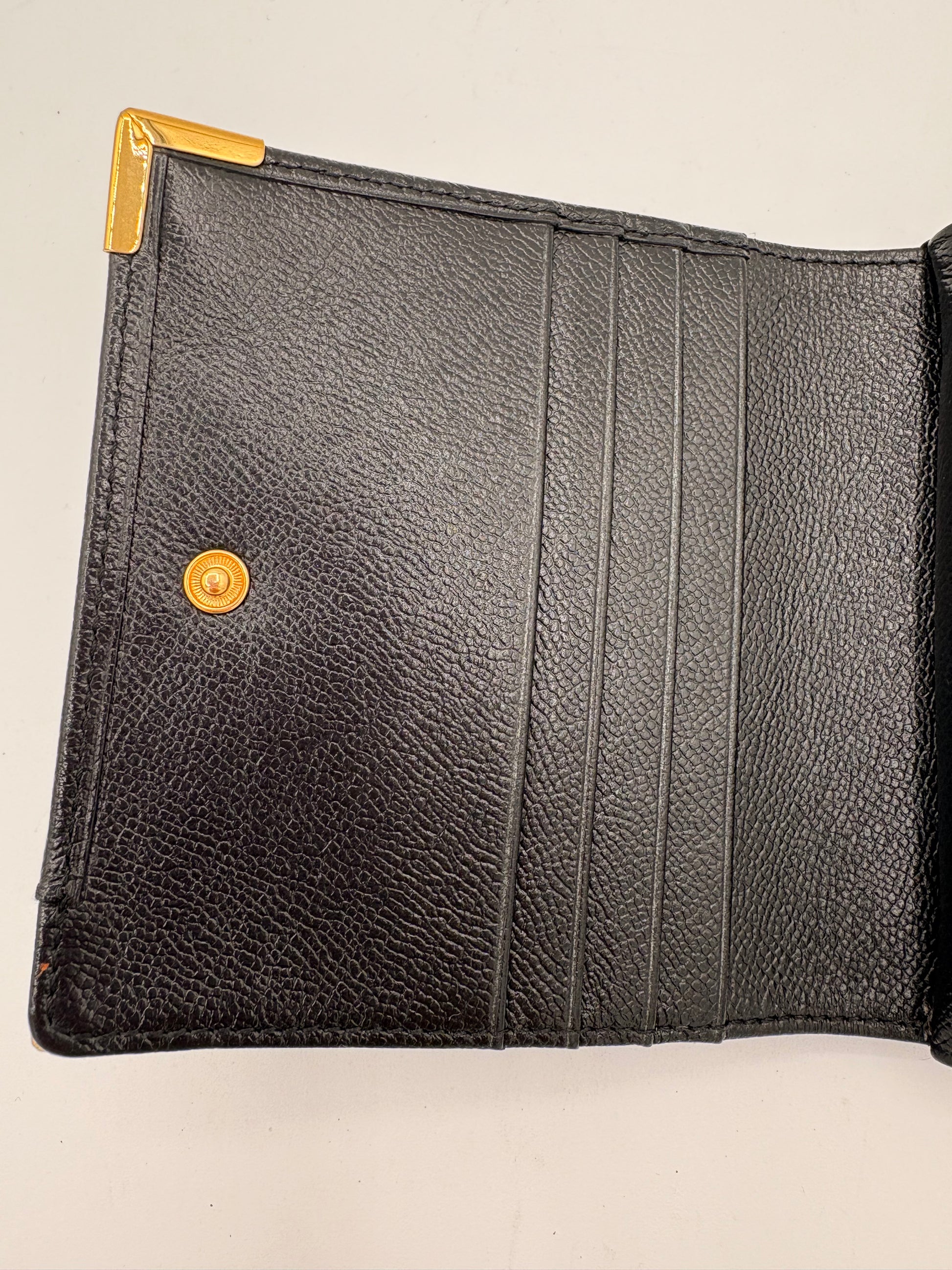 YSL Black Vintage kiss lock wallet