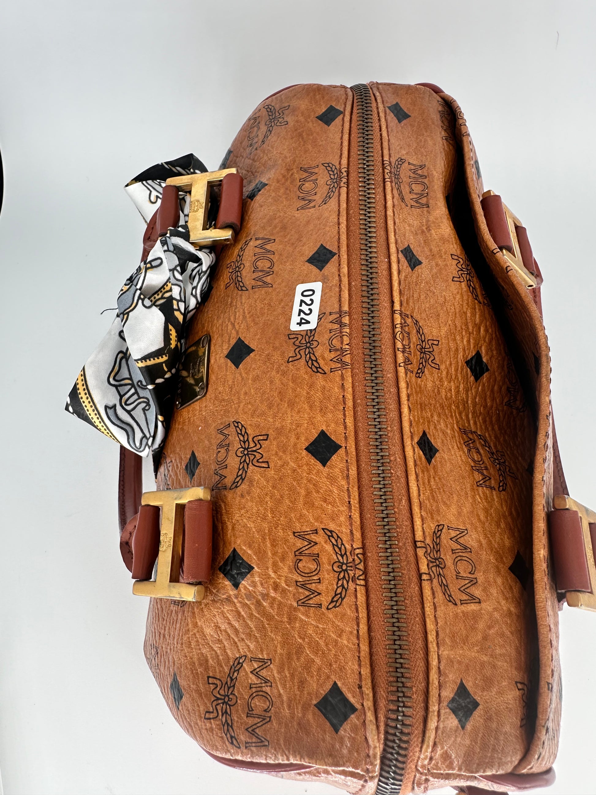 MCM Cognac Boston Handbag – Visetos Collection