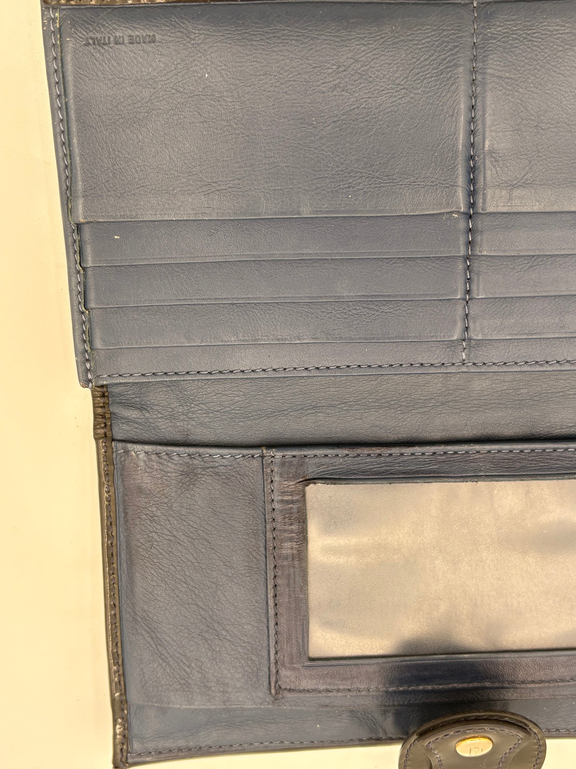 Fendi Zucca Long canvas and leather wallet