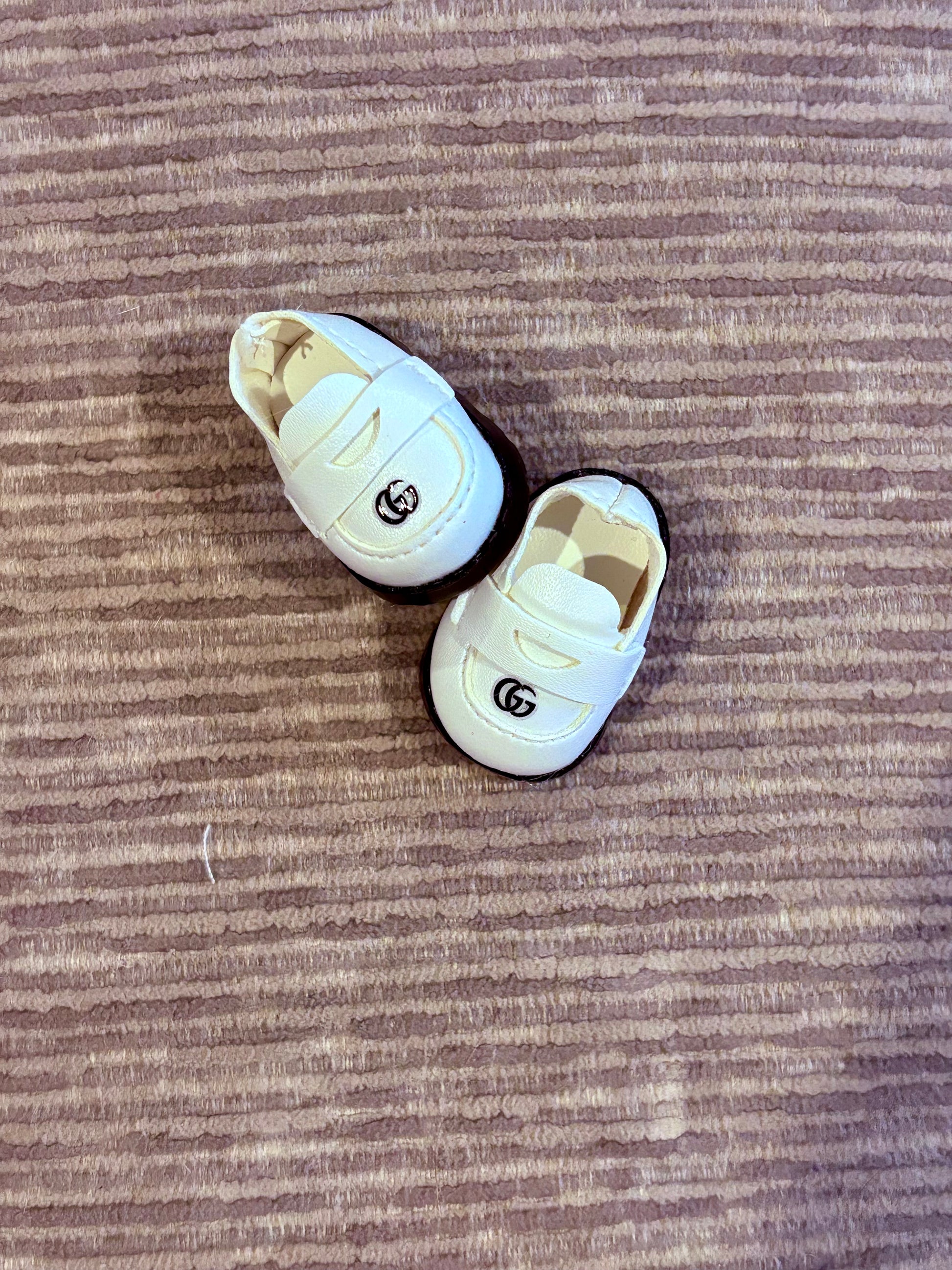 Mini White Doll Shoes – Luxury-Inspired Design (Doll Not Included)