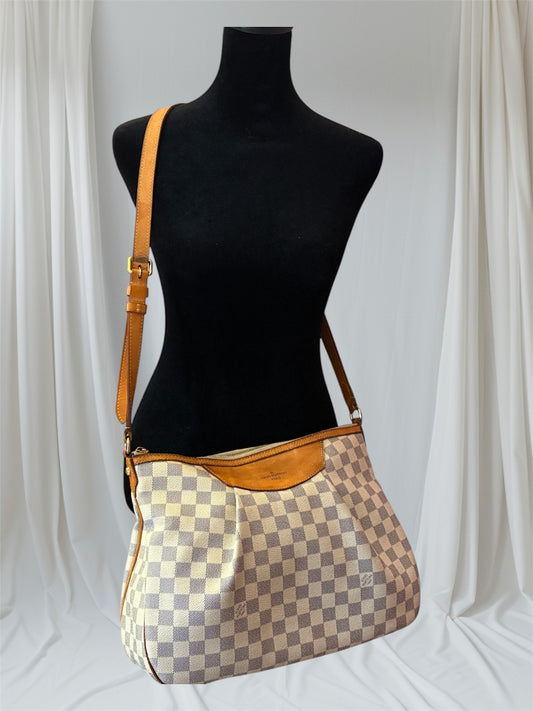 Louis Vuitton Siracusa MM Damier Azur Handbag with Dustbag