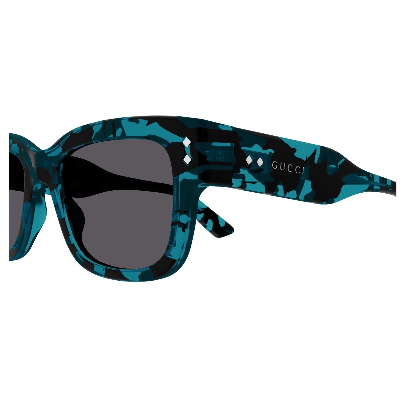 Gucci Turquoise Rectangle Sunglasses – Violet Lenses | Designer Eyewear