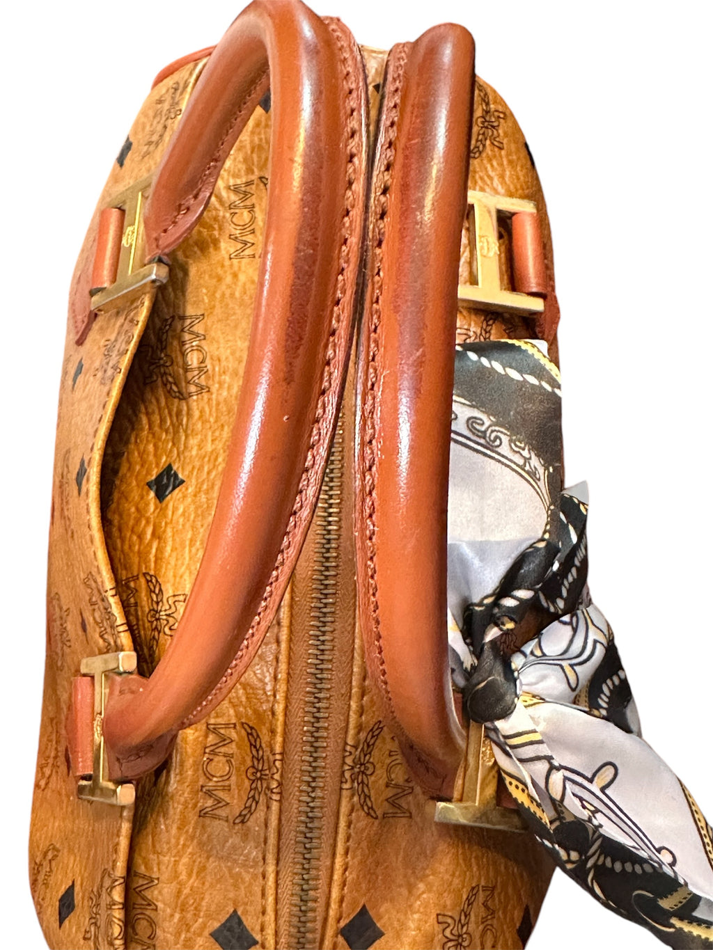 MCM Cognac Boston Handbag – Visetos Collection