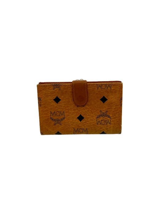 Vintage MCM Cognac Compact Kisslock Wallet – Excellent Used Condition