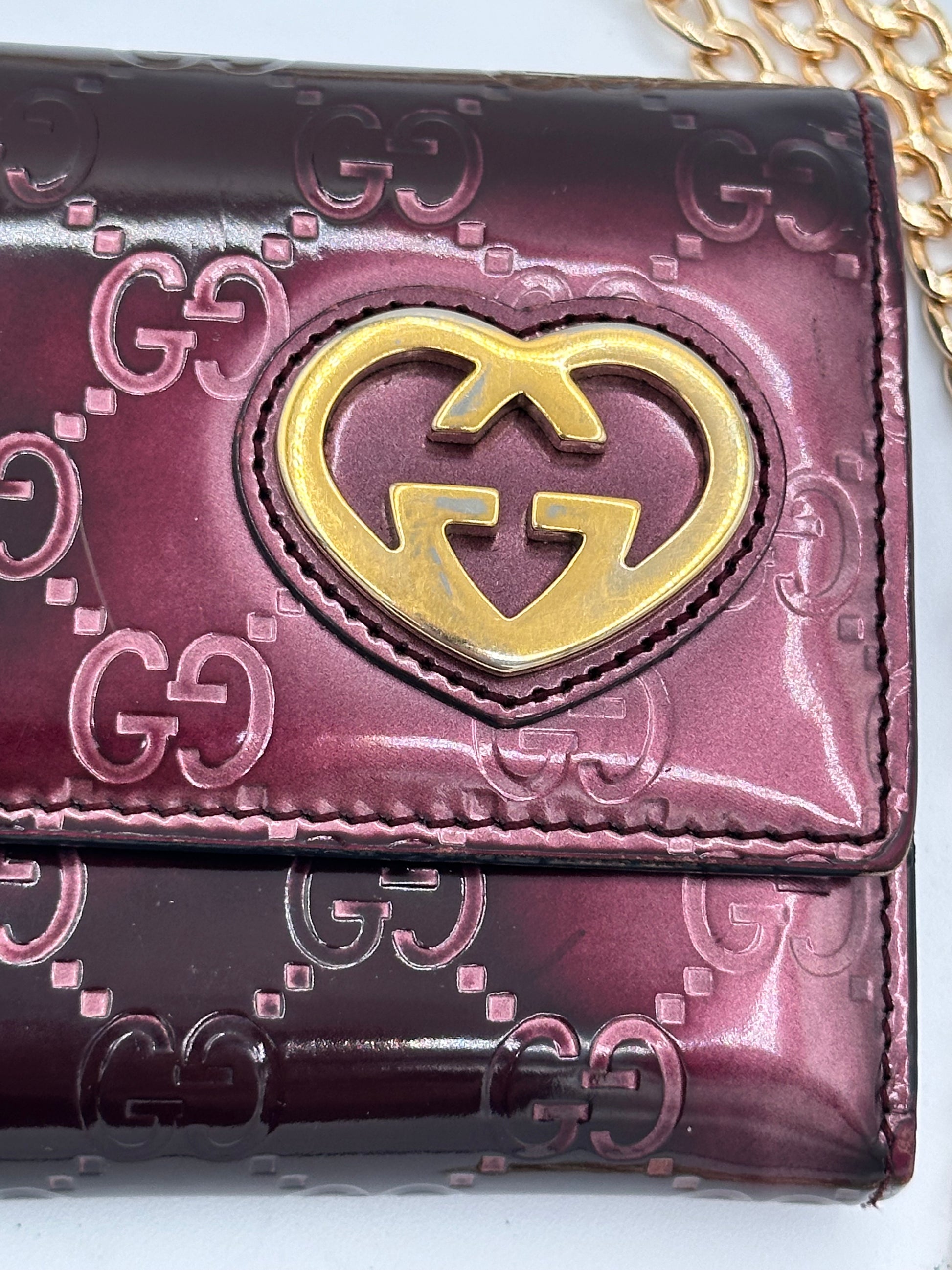 Gucci Guccisima Sima Lovely Heart GG Logo Wallet