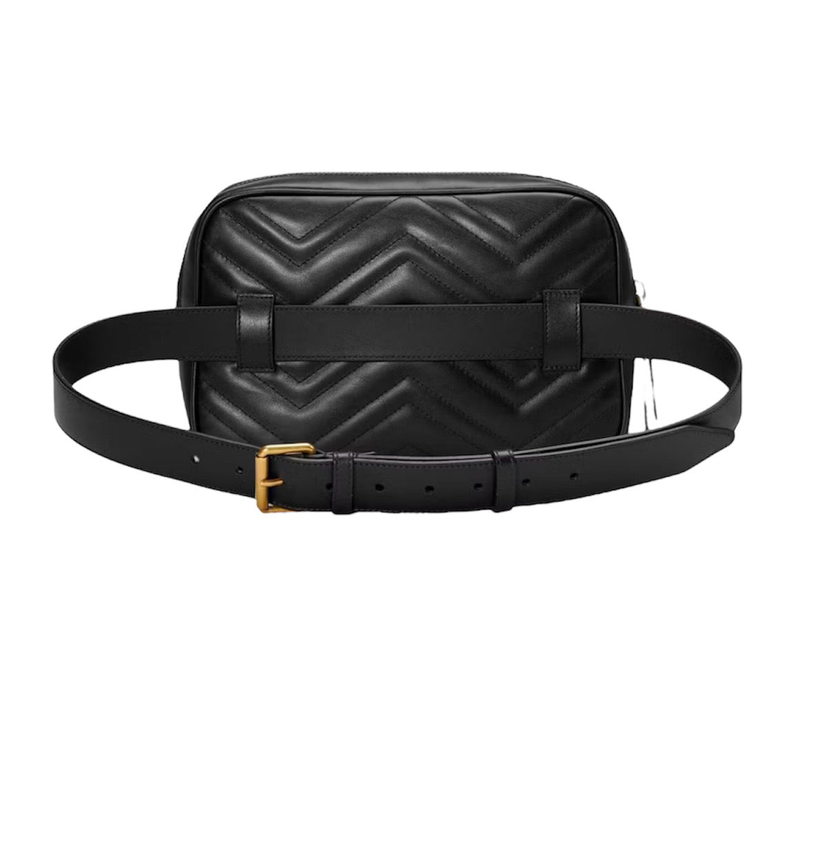 Calfskin Matelasse Unisex GG Marmont Belt Bag 80 32 Black