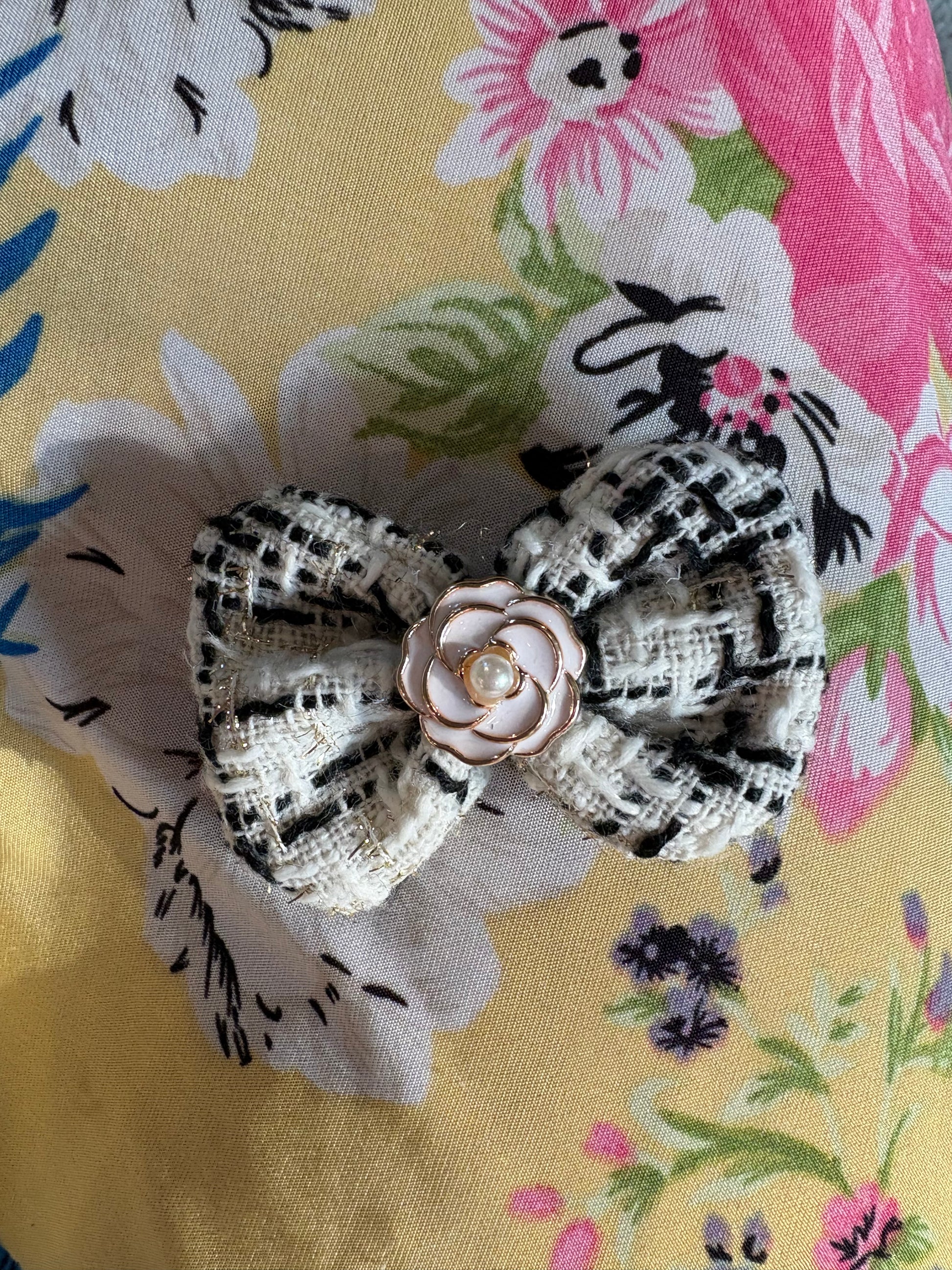 Luxury-Inspired Labubu Outfit – Tweed Dress & Bow Accessory Set
