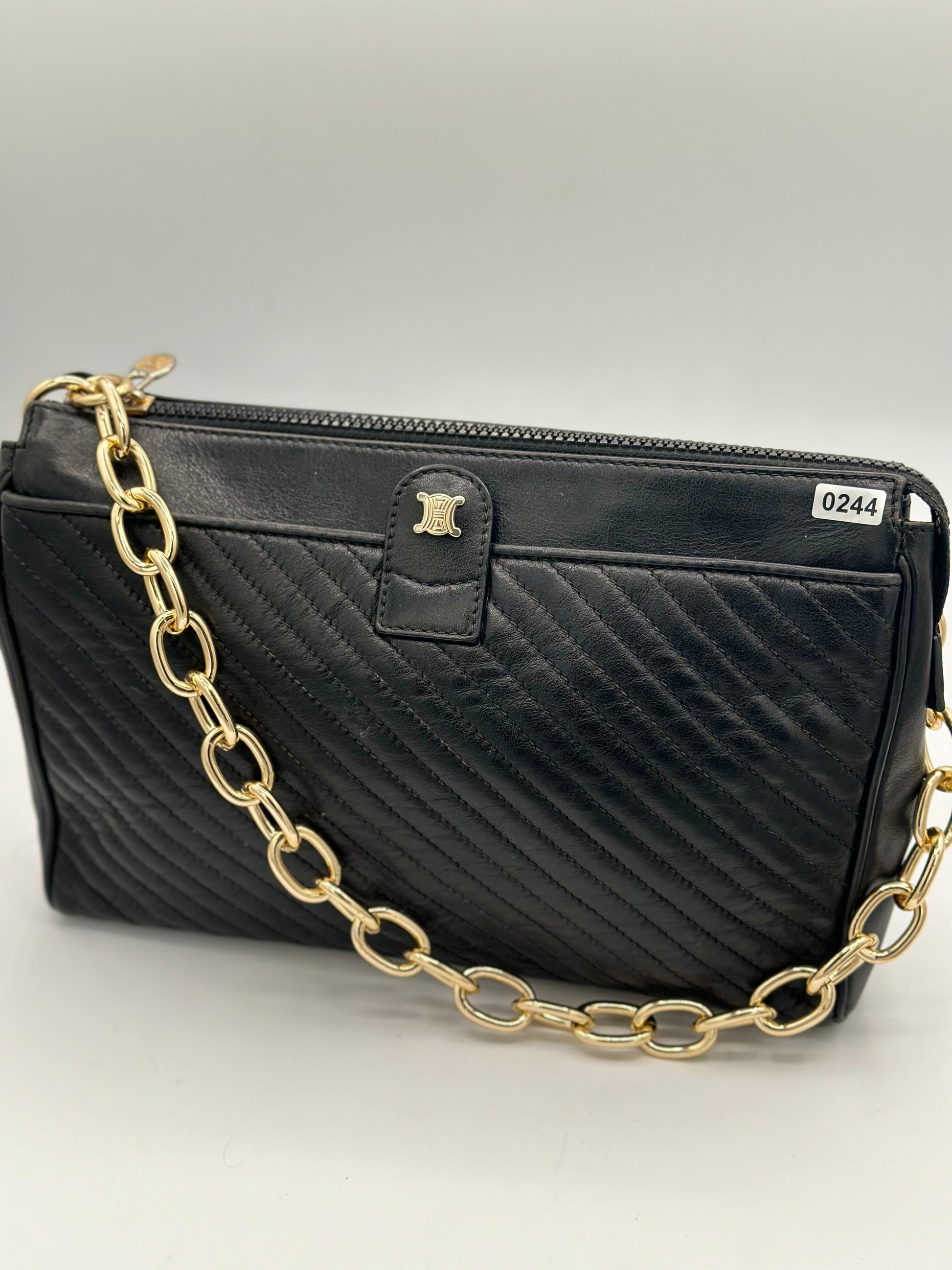 CELINE Blason Logo Leather Clutch bag on Boutique Chain