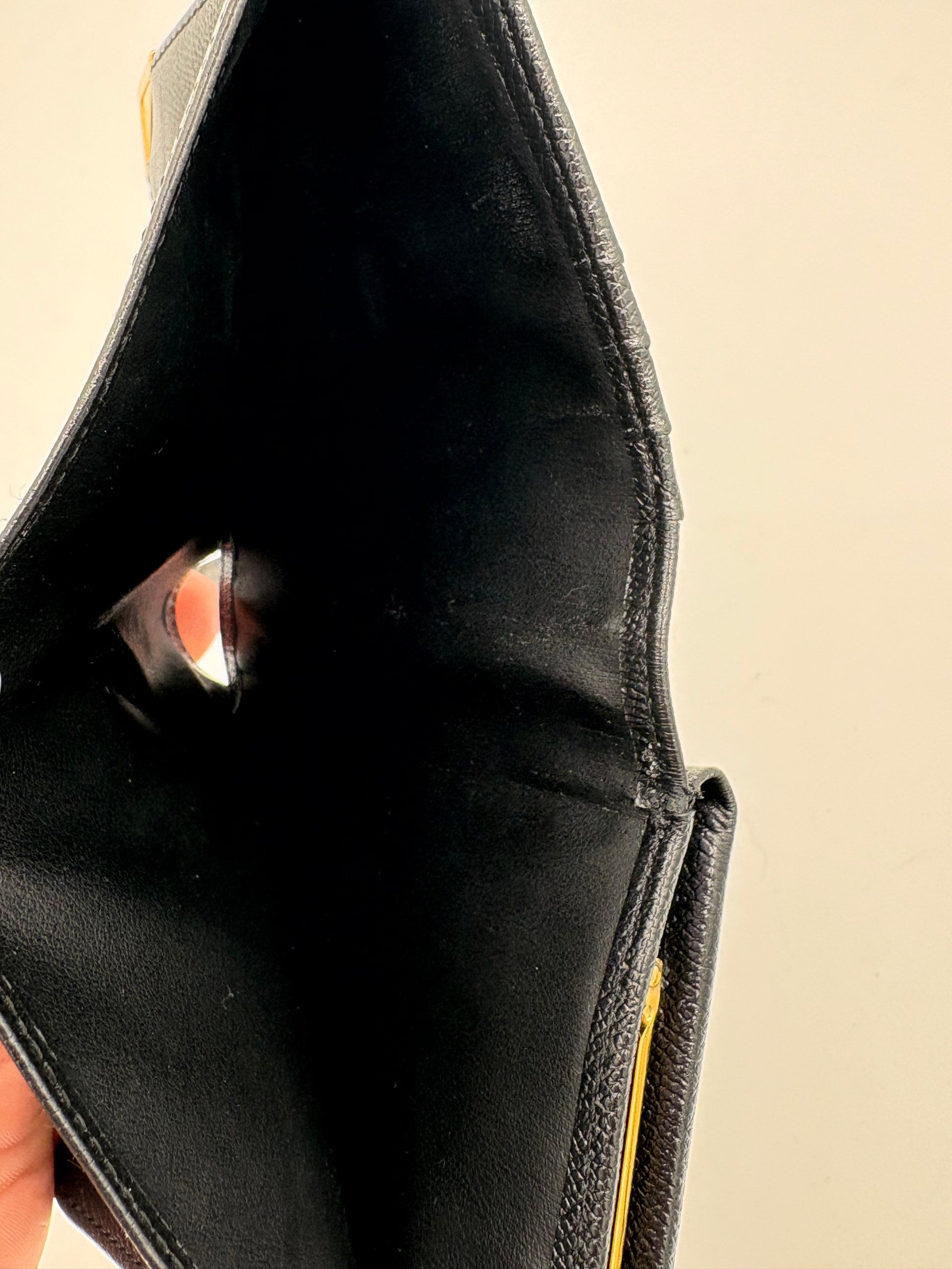 YSL Black Vintage kiss lock wallet