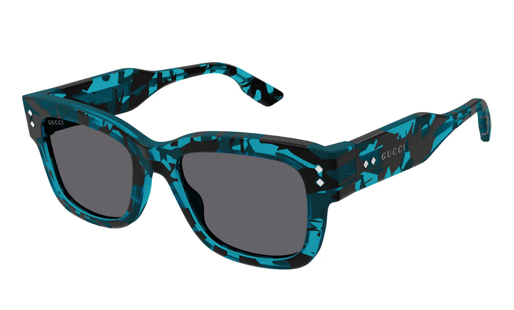 Gucci Turquoise Rectangle Sunglasses – Violet Lenses | Designer Eyewear