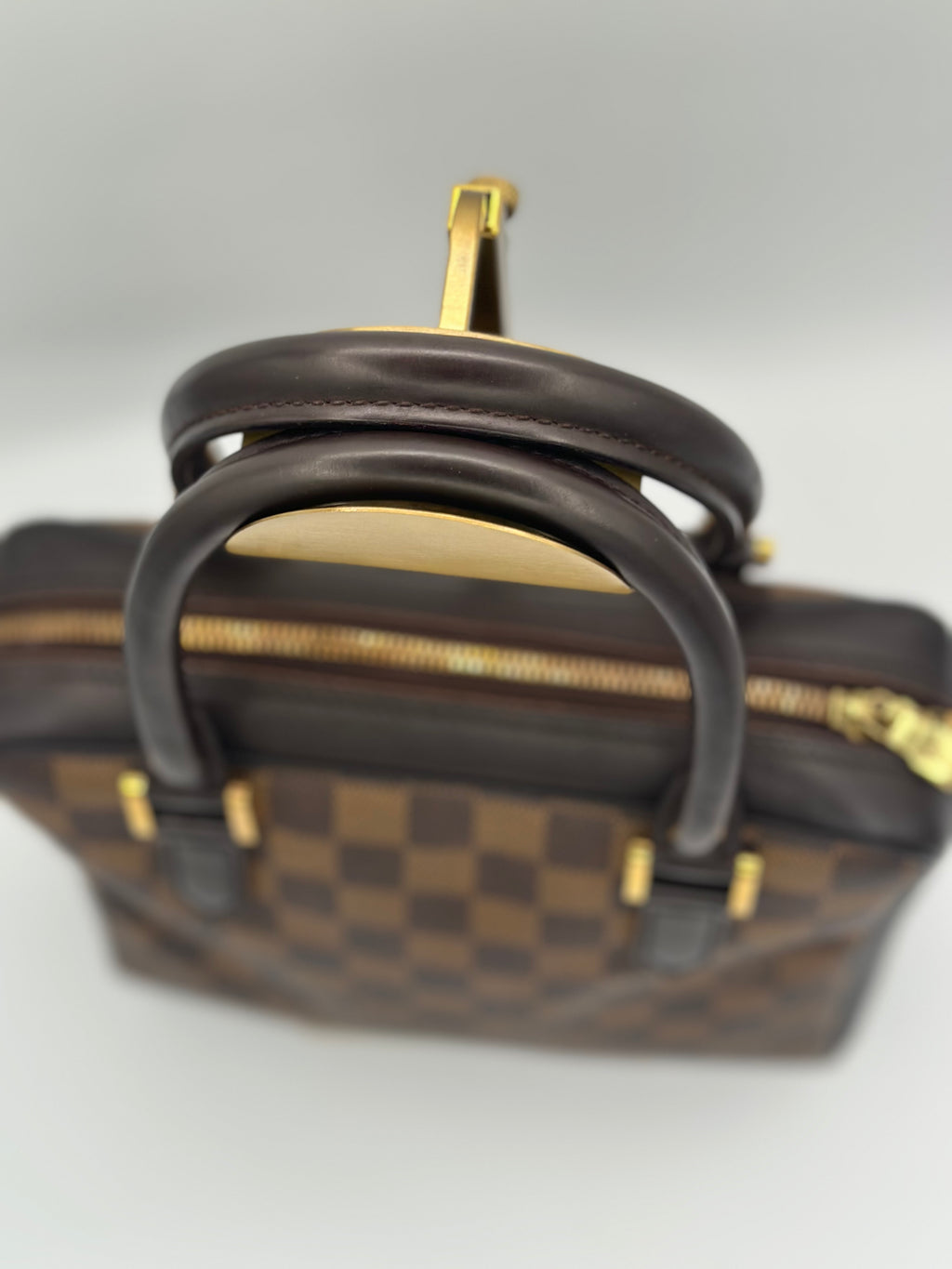 Discontinued Louis Vuitton Brera Bag - Timeless Elegance in Damier Ebene