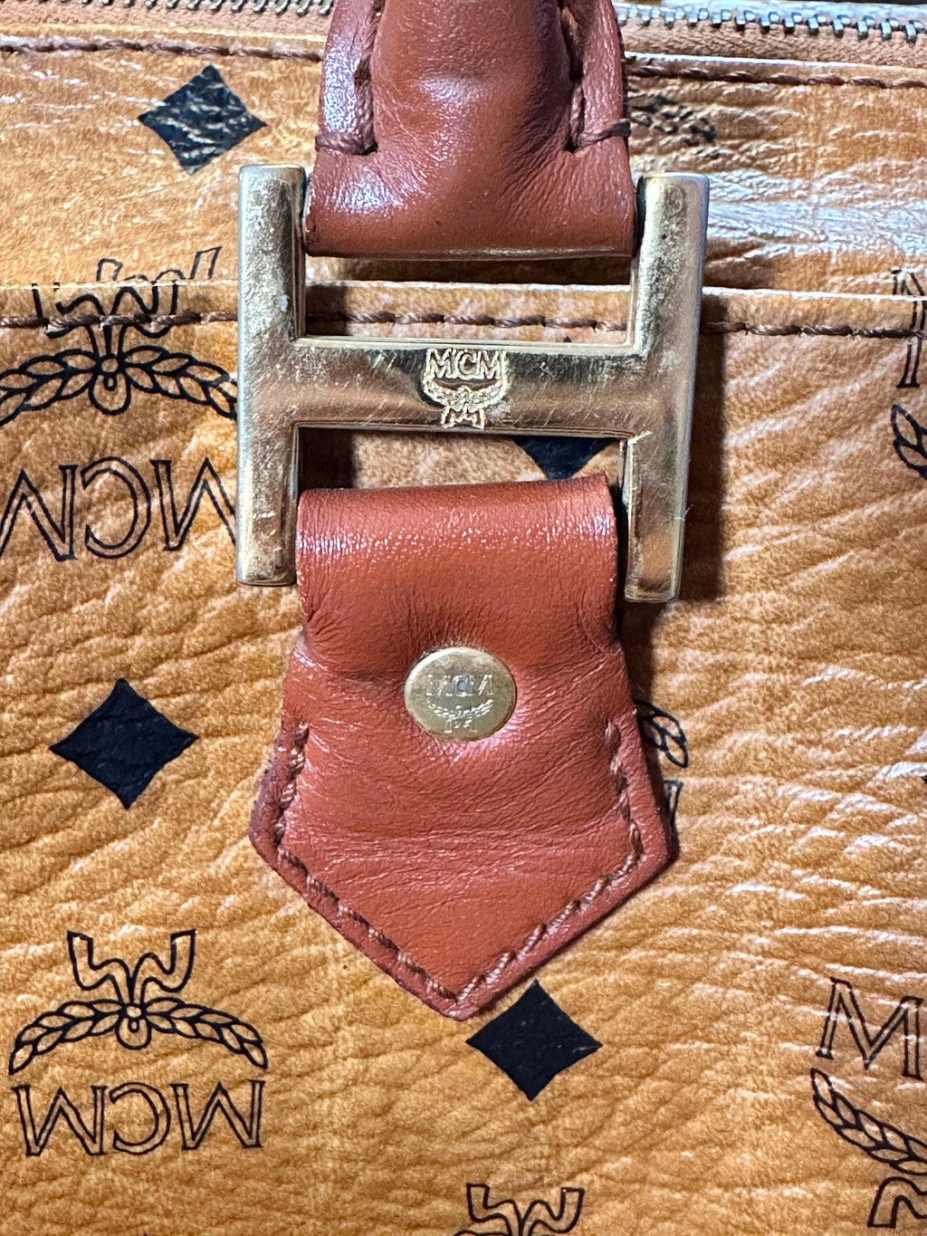 MCM Cognac Boston Handbag – Visetos Collection