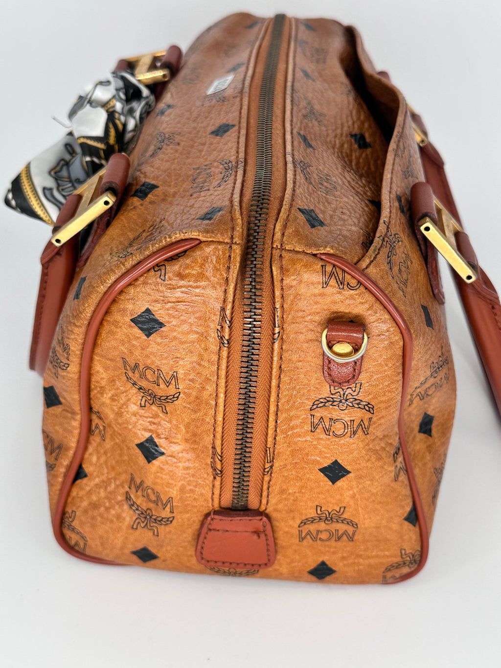 MCM Cognac Boston Handbag – Visetos Collection