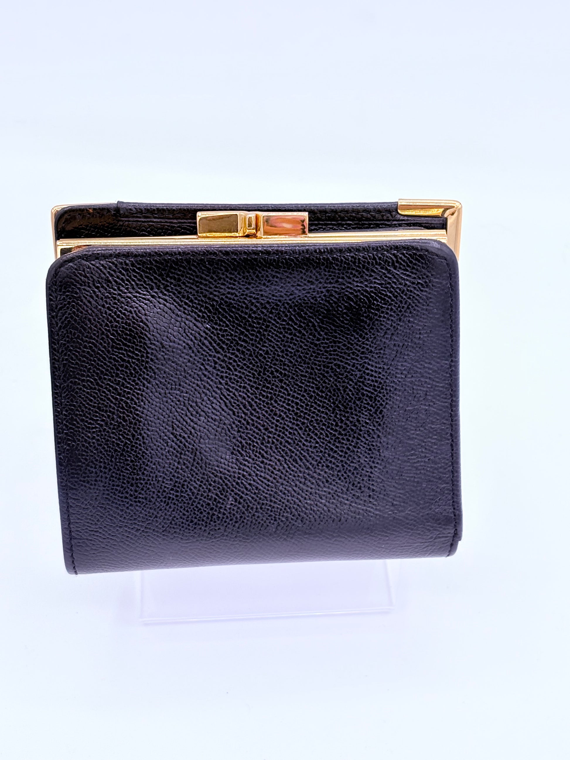 YSL Black Vintage kiss lock wallet