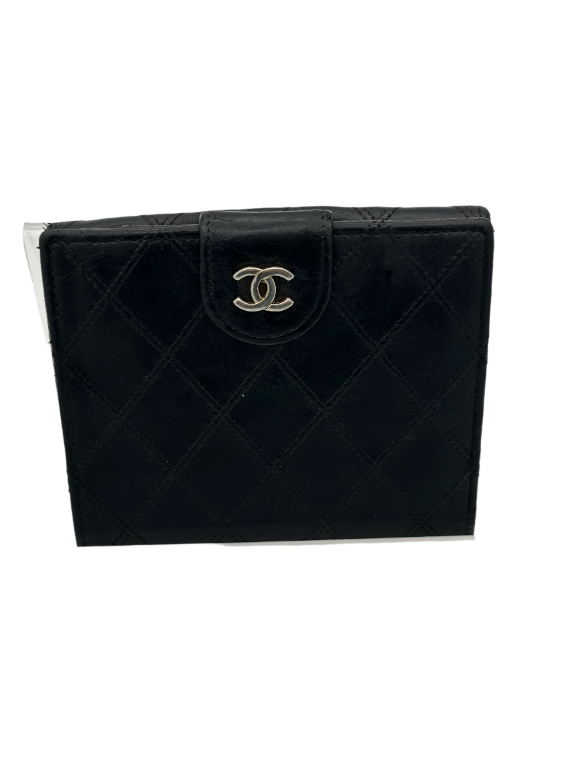 Chanel Black Quilted Envelope Wallet