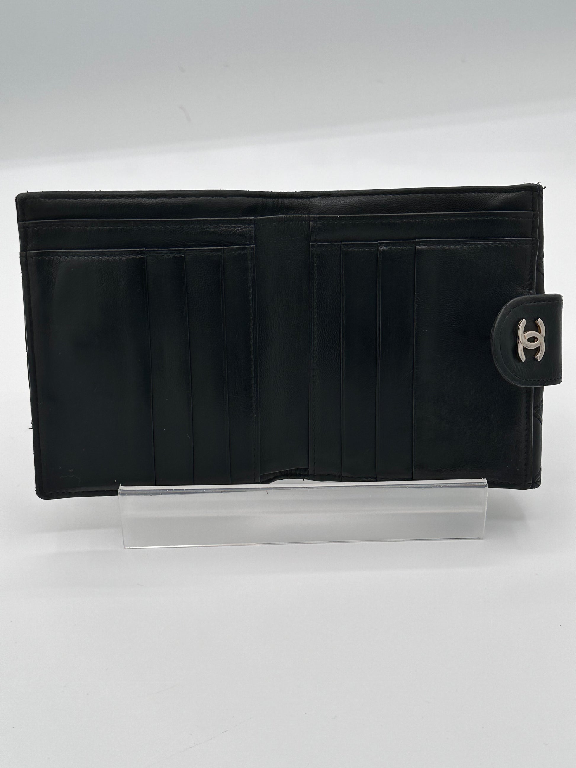 Chanel Black Quilted Envelope Wallet