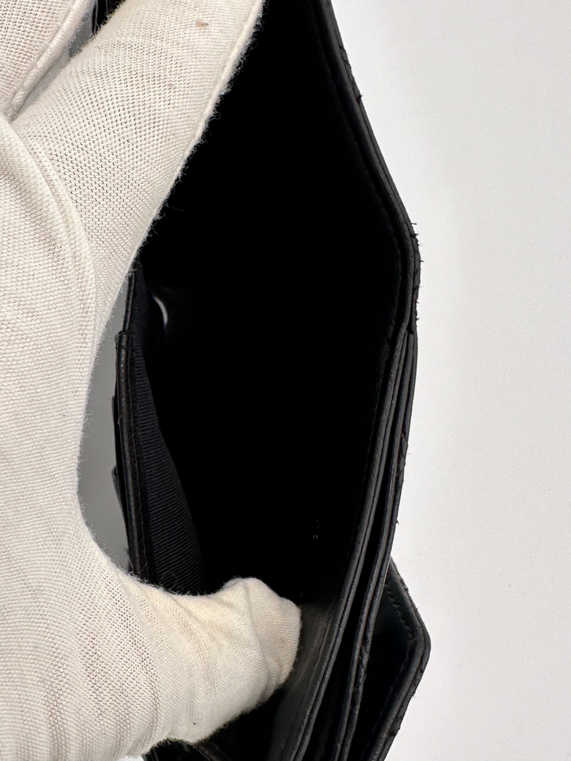 Chanel Black Quilted Envelope Wallet