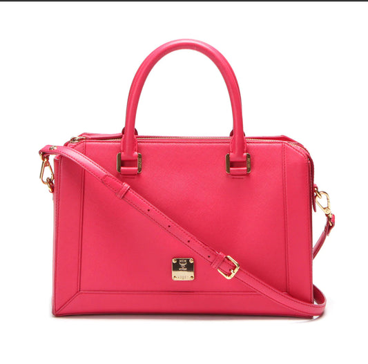 MCM Pink 2-Way Large Nuovo Leather Handbag - A Chic Statement Piece! (RESERVED for Pricilla)